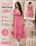 3 Stylish Midi Dresses Combo for Women – Floral & Classic Collection