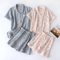 Elegant Korean Style Floral Pajama Co-Ord Set 2-Piece Combo