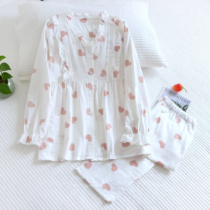 Aesthetic Korean Nightwear 2-Piece Combo for Women