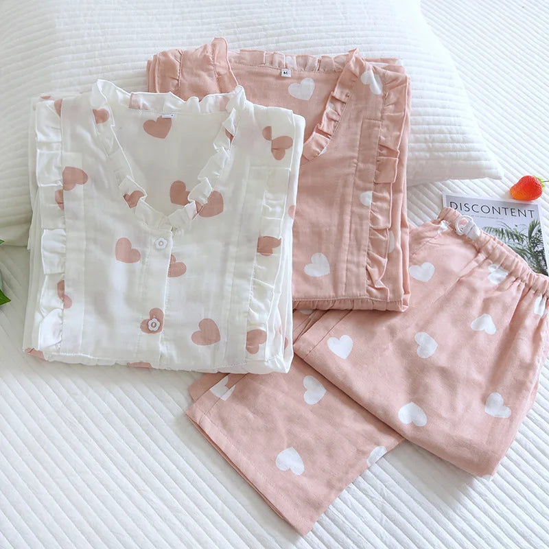 Aesthetic Korean Nightwear 2-Piece Combo for Women