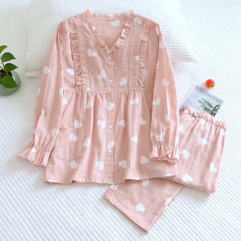 Aesthetic Korean Nightwear 2-Piece Combo for Women