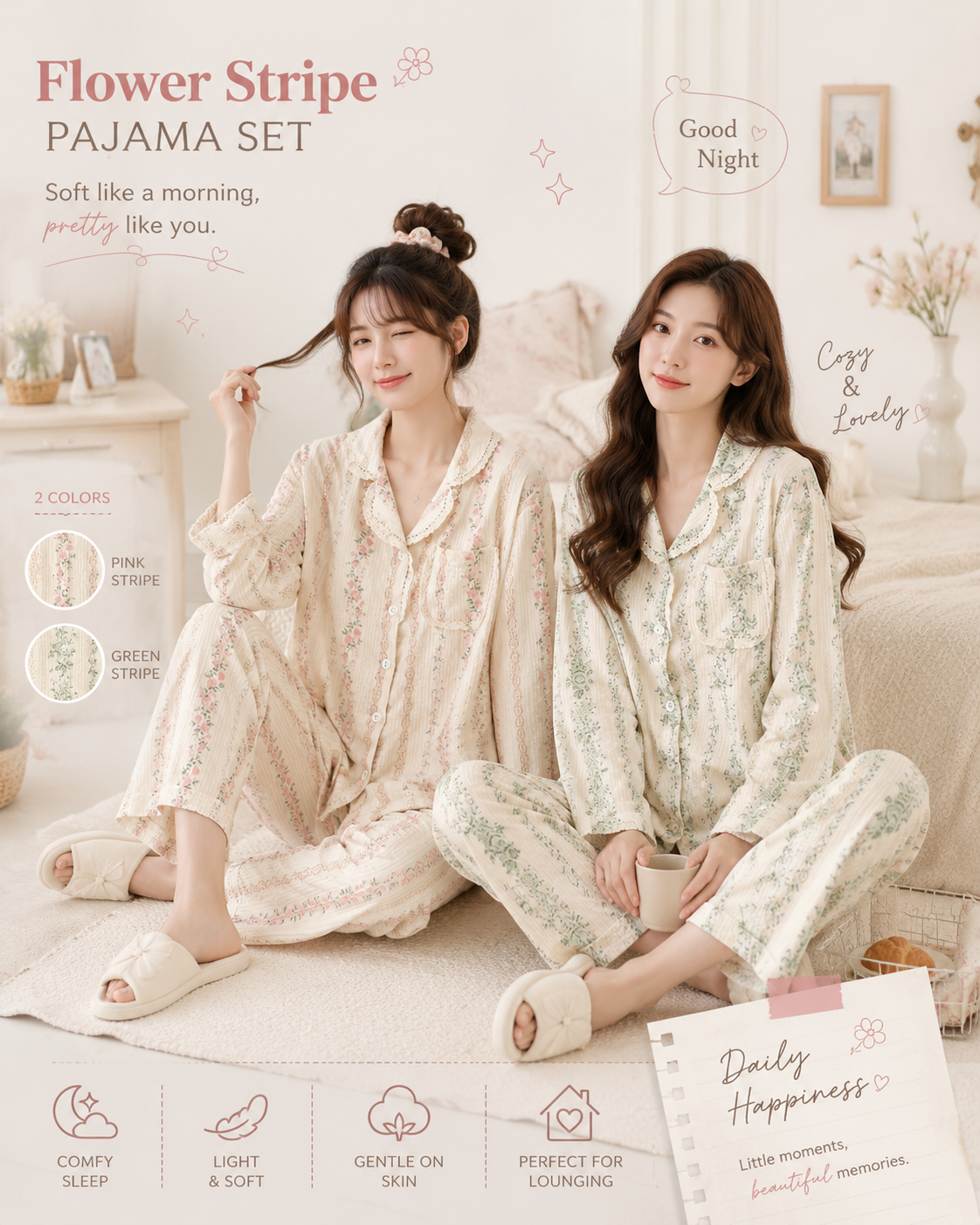 Cute Korean Night Suit Set